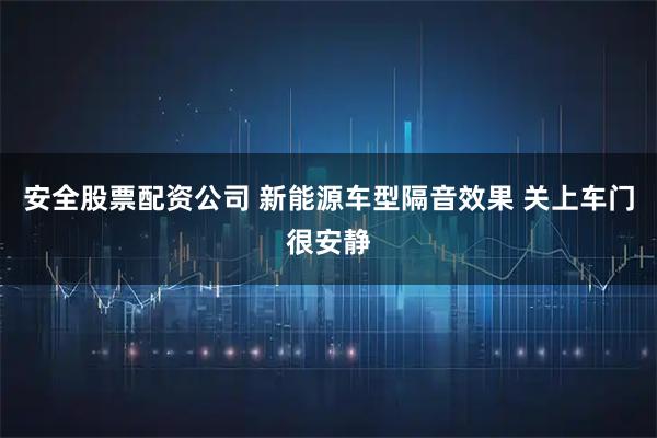安全股票配资公司 新能源车型隔音效果 关上车门很安静